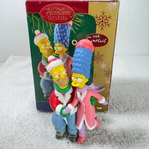 Simpsons Carlton Smooth as Ice Homer & Marge Simpson Christmas Ornament In Box